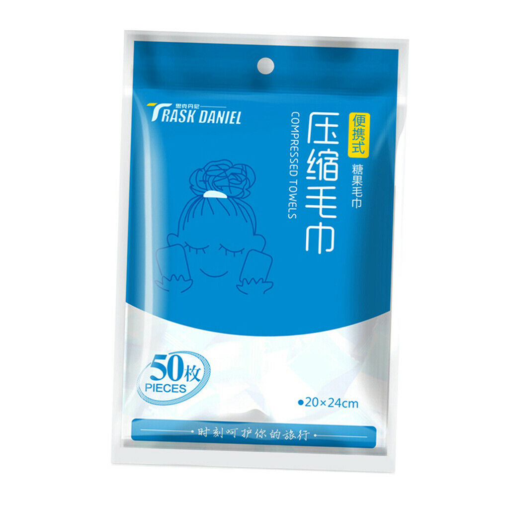50 Pieces Disposable Compressed Facial Towel Tablets Compact Tissue Paper