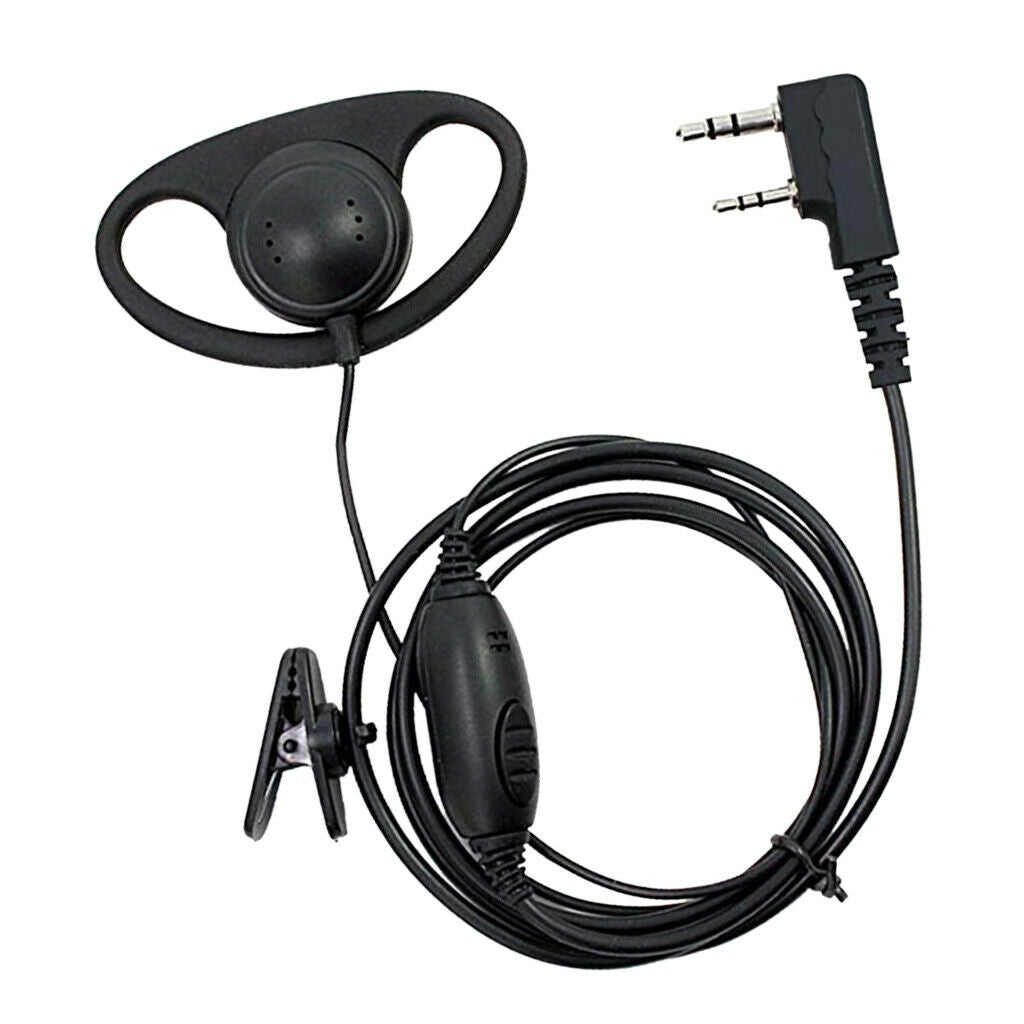 D-Shape PTT Earphone Earpiece Headset for with PTT & Mic for Baofeng UV-89,