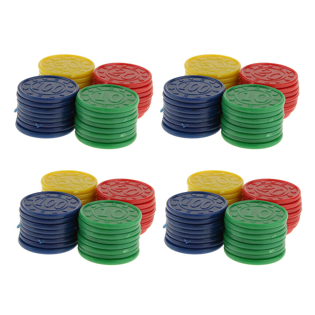 Set of 128, Numbered Poker Chips Game Tokens Bulk 1-1/5 inch 10 20 50 100