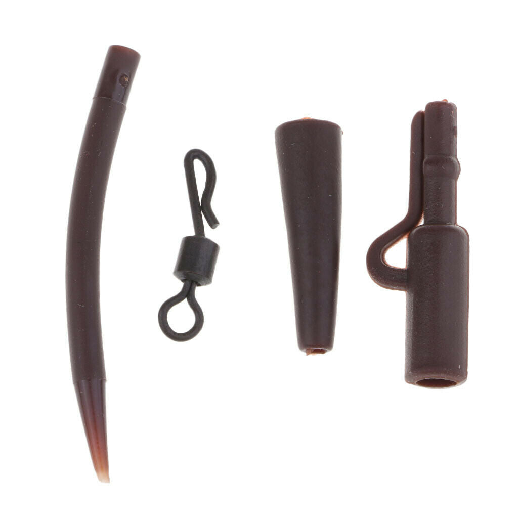 40pcs Safety  Carp Sleeves Quick Change Swivels Fishing Accessory