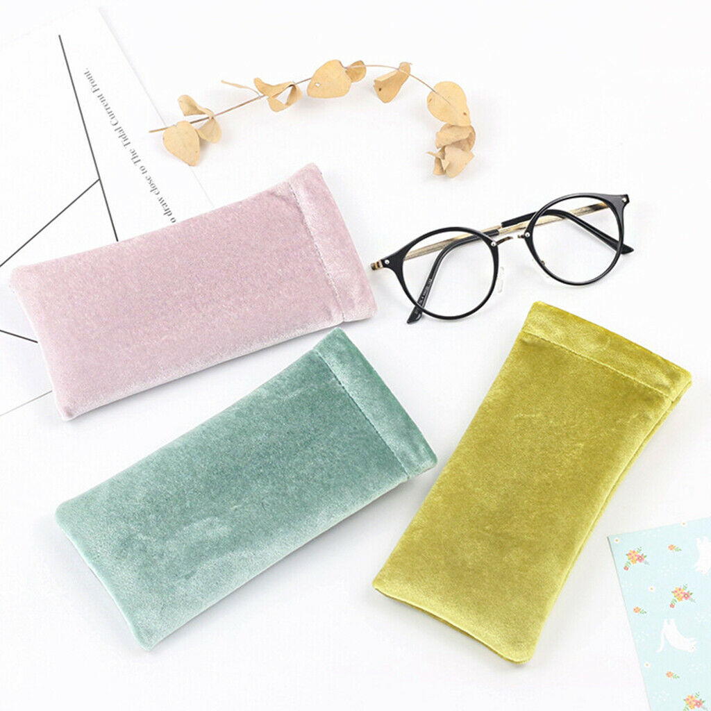 3pcs Velvet Sunglasses Pouch Eyeglass Holder Portable Eyewear Storage Bag