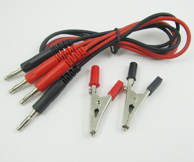 1set High-quality 0.8M Dual Banana Male Leads, Alligator Clip to Banana Female