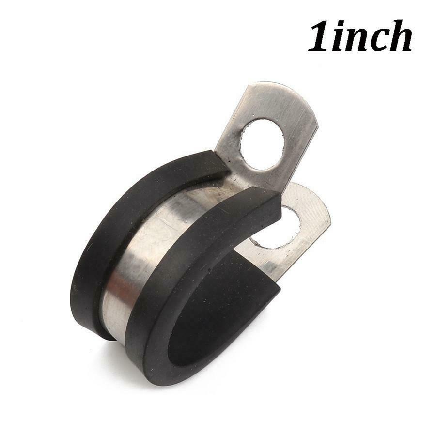 40Pcs 1Inch Stainless Steel Cable Clamp Rubber Cushioned Metal Insulated Clamp