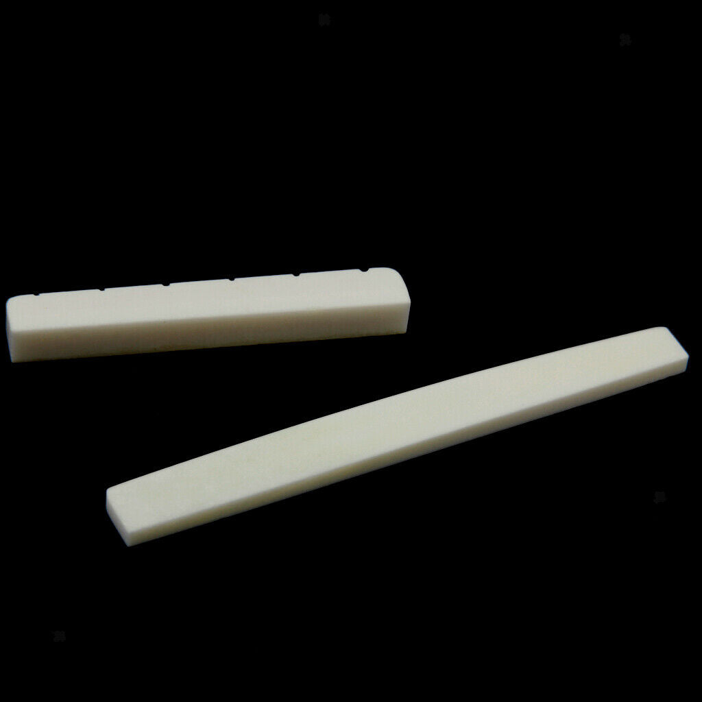 2x Buffalo Bone Saddle Bridge Nut Bridge Set for Classical Guitars