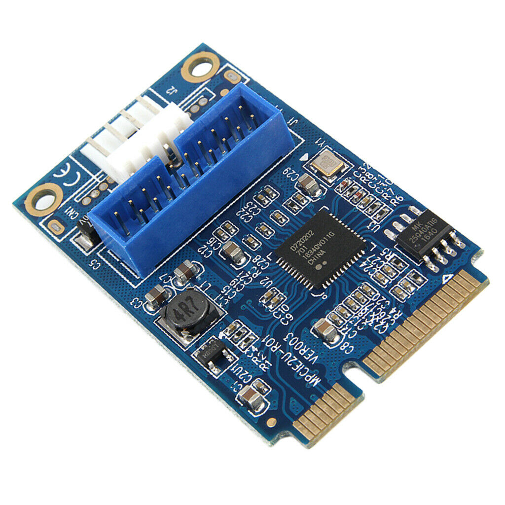 Mini PCI-E to Dual USB 3.0 (19pin) Adapter Expansion Card Up to 5Gb/s
