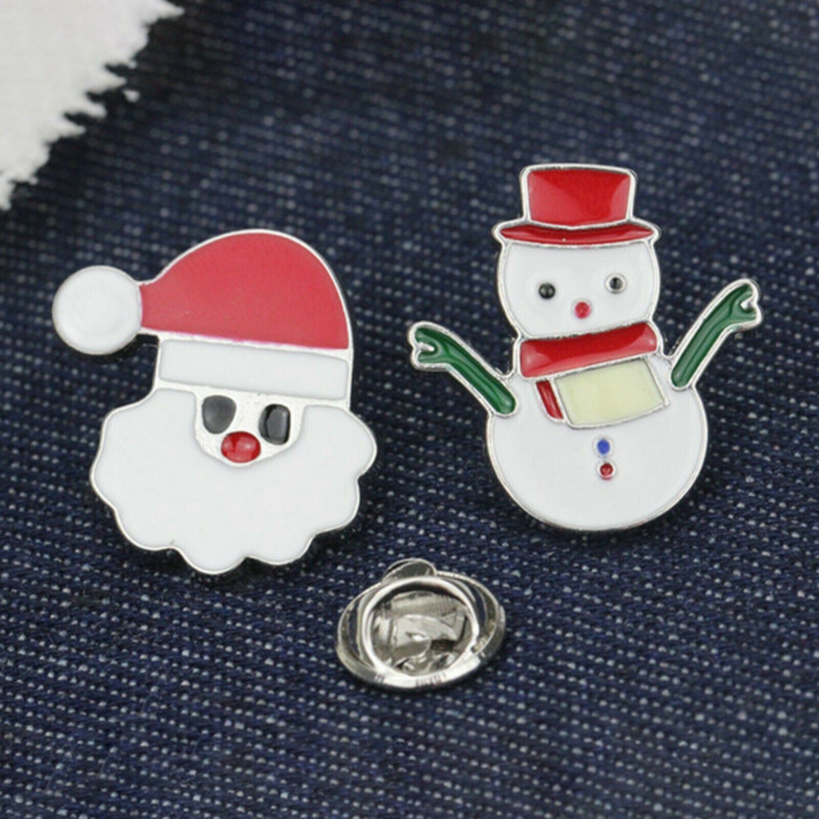 8pcs Cute Cartoon Christmas Brooch Pin Jewelry Gift Snowman Elk Kids Mom