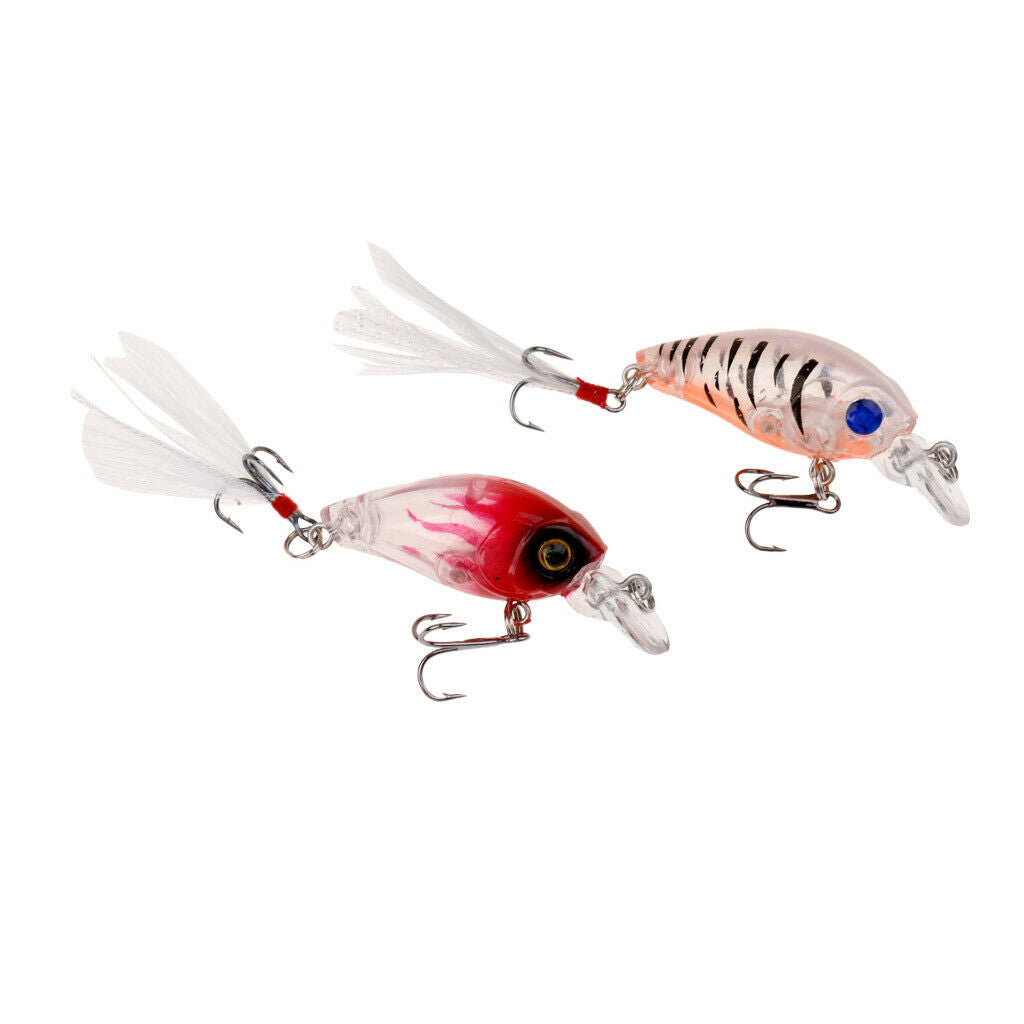 6 Pieces Fishing Lure Bait Crankbait Shallow Diving Hook Multicolor Plastic Lure