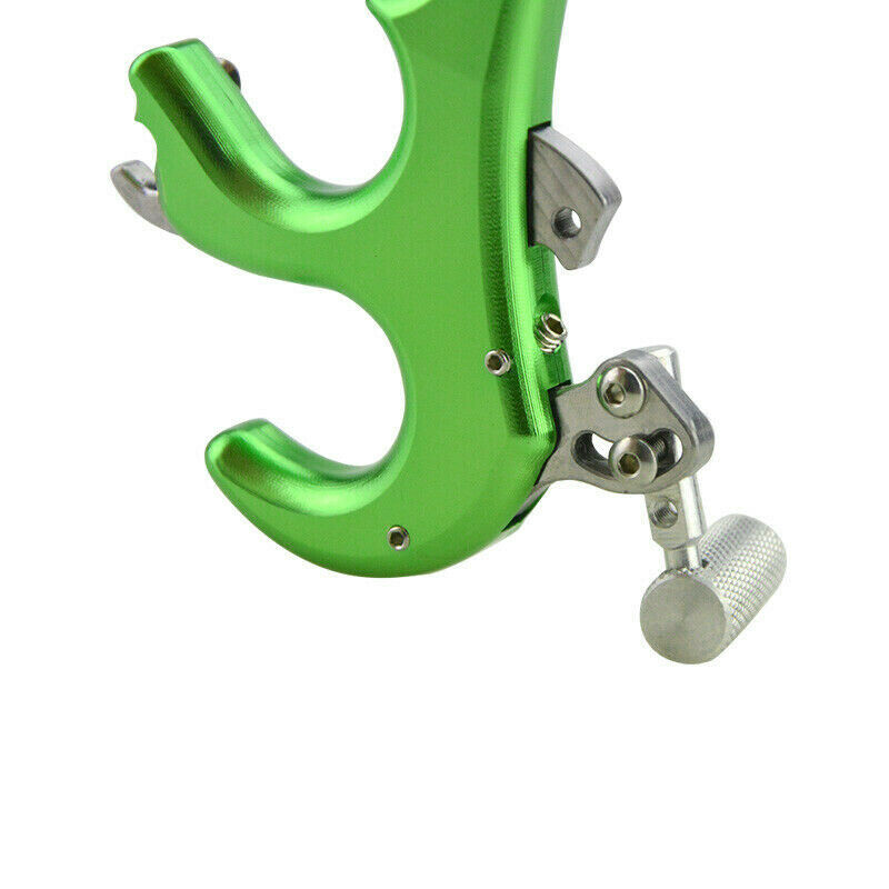 4 Finger Grip Caliper Arrow Release Aids 4 Compound Bow Hunting Archery Green