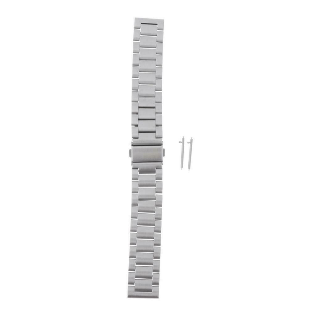 Stainless Steel Watch Band Strap Adjustable Bracelet Double Clasp Link 22mm