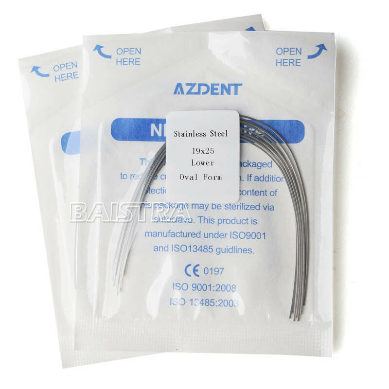 30x Dental Ortho Stainless Steel Arch Wire 19*25Lower Ovoid Rectangular