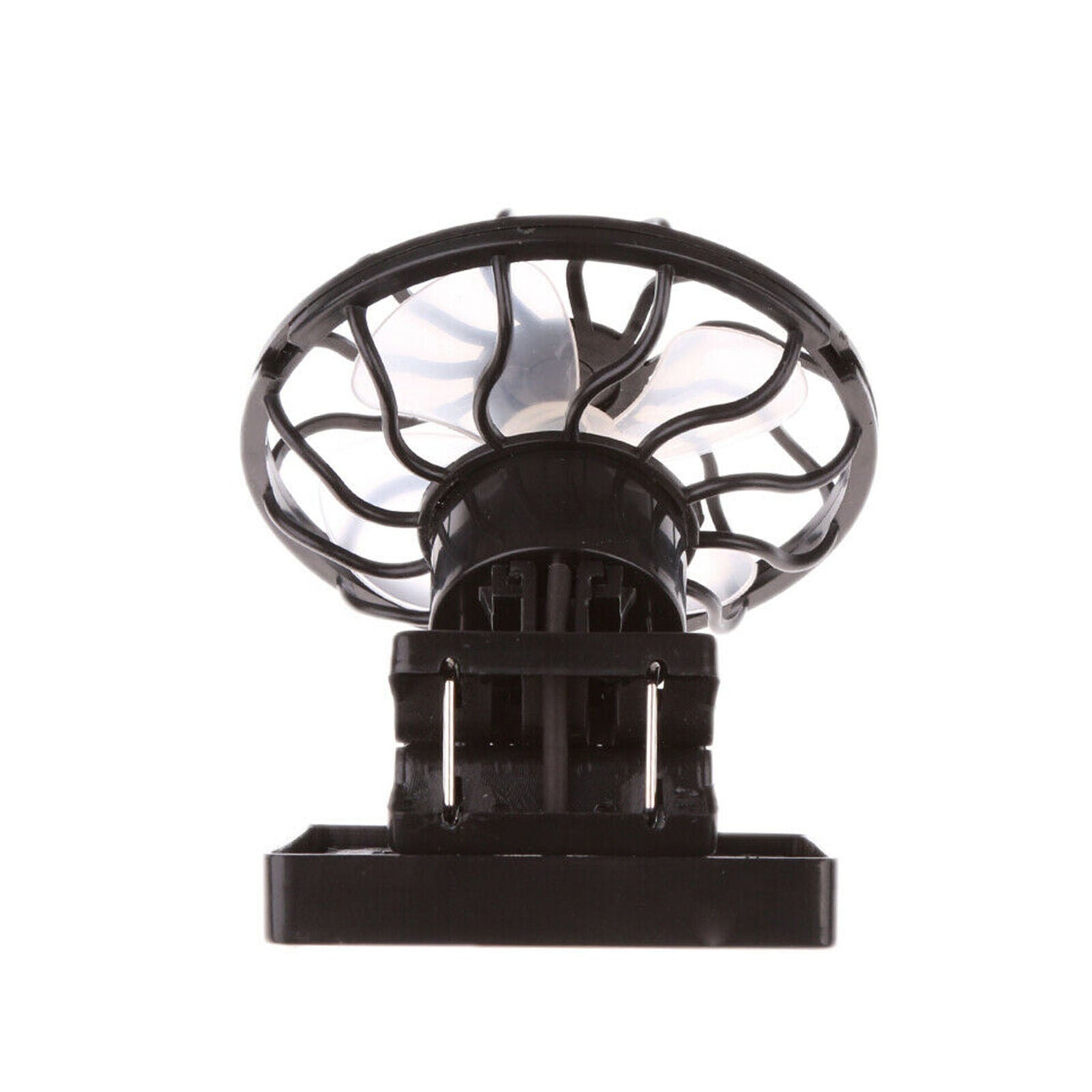 2x Clip-on Hat Mini Solar Fan for Camping Fishing Air Cooling Fan Handsfree
