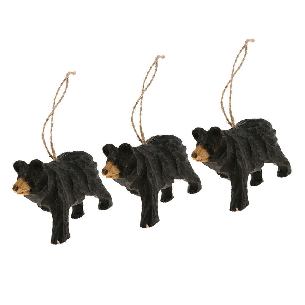 3pcs DIY Pendant Wood Bead Ornaments Necklace Charm Decor