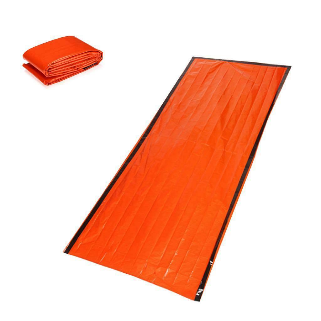 Mylar Thermal Sleeping Bag Portable Orange Blanket Tent