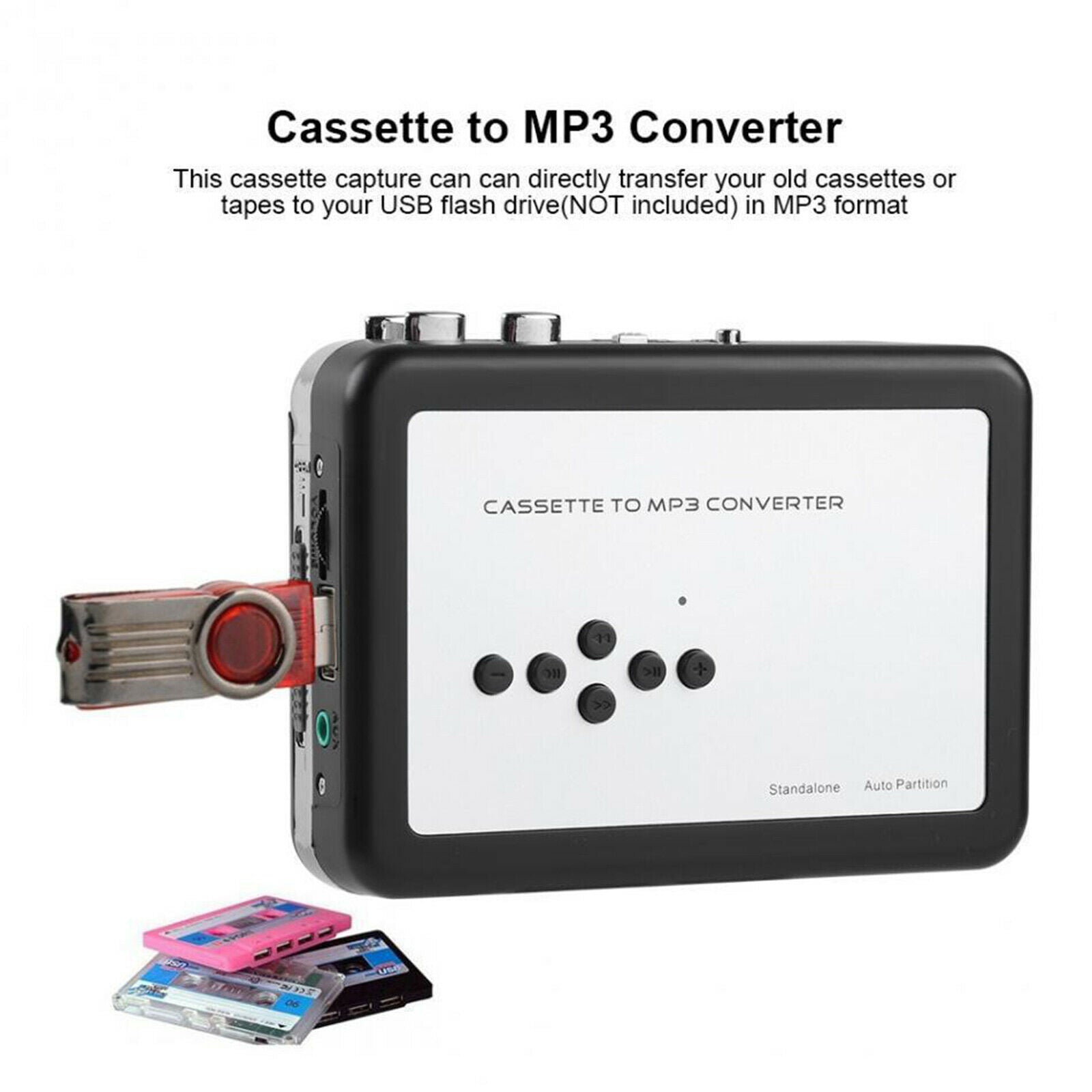 Portable USB Tape Converter Hifi Stereo Music Tape to PC Tape to U Disk Tape