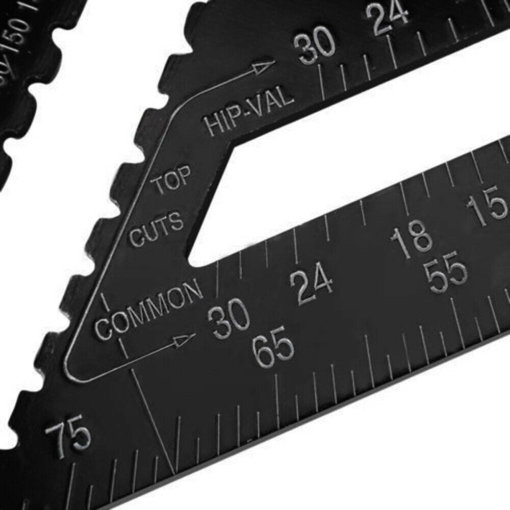 Aluminum Alloy Rafter Square 12" Triangle Ruler Protractor Miter Framing
