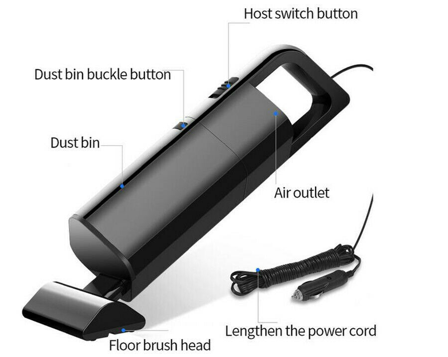 120W 4000Pa High-Power Car Vacuum Cleaner Portable Handheld Home Car Accessories
