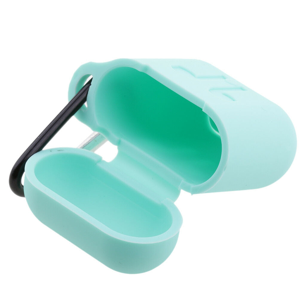 Silicone Protective Cover with Keychain for AirPods Wireless Earphone Teal