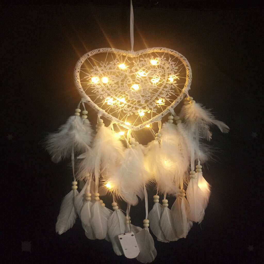 Handmade Led Dreamcatcher decoration with 60cm long, heart