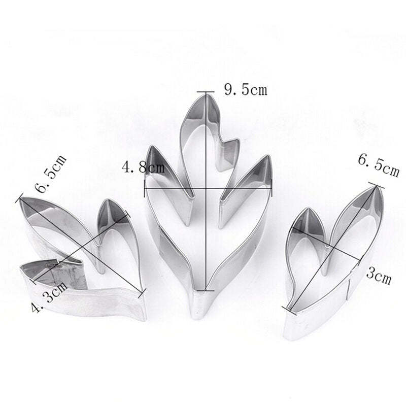 Fondant Cake Decoration Stainless Steel Tools Peony Flower Leaves Cutters.l8