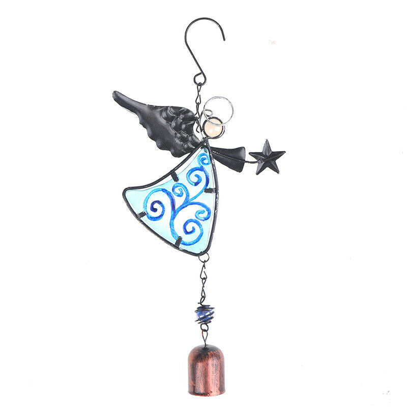 Wind Chimes Wind-Bell Angel Glass Iron Pendant For Porch Bedroom Home DecorFCA