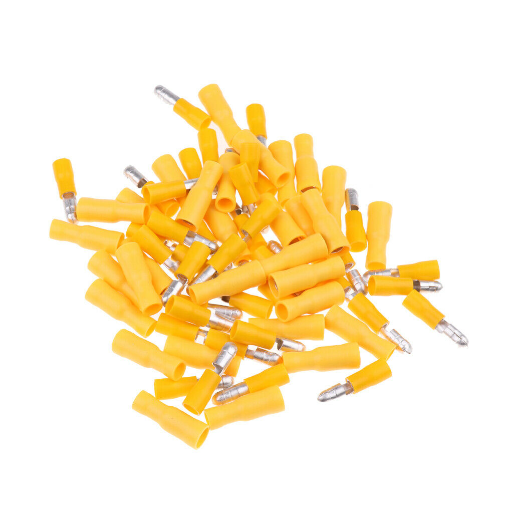 100 Pieces 12-10Gauge Insulated Wire Terminals Wire Crimp Connector Yellow
