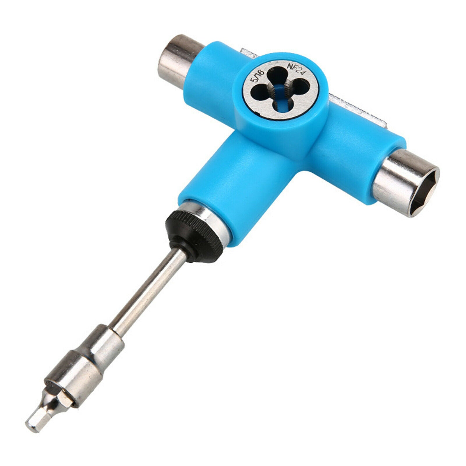 Skateboard Roller Skate Longboard T Tool Wrench Spanner Screwdriver Blue
