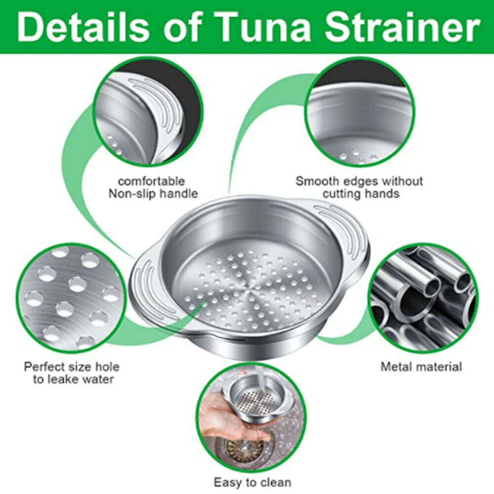 Stainless Steel Food Can Strainer Sieve Lid Oil Drainer Remover  Kichen Drainer