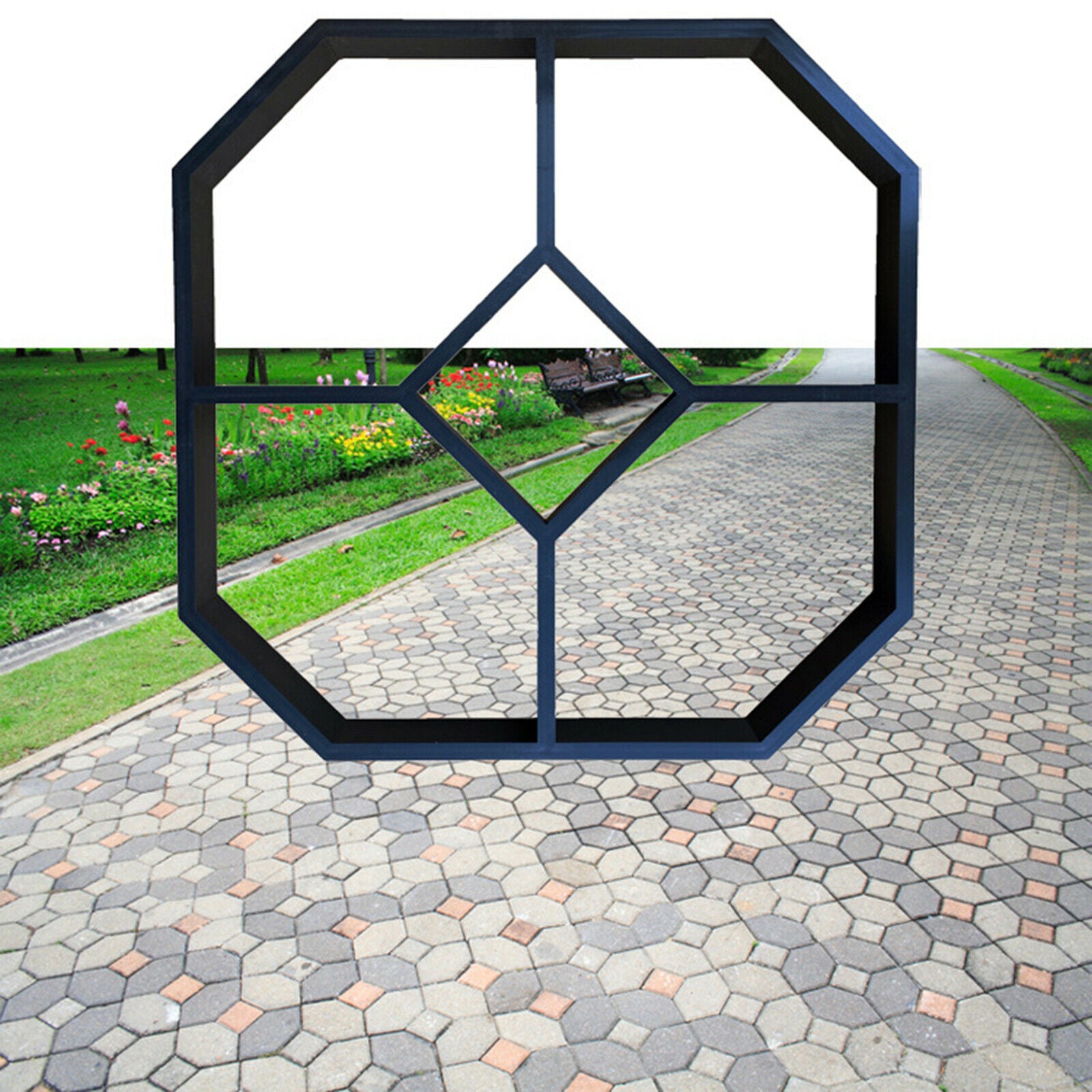 DIY Path Maker Concrete Mould Paver Patio Garden Brick Pavement Cement Mold