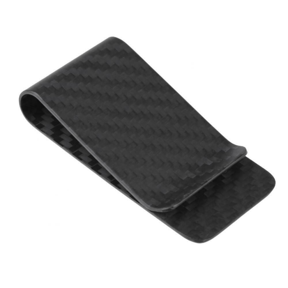 Retro Men Carbon Fiber Money Clip Glossy Matte Card Cash Wallet Holder