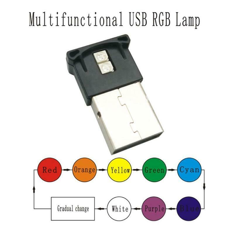 Mini USB LED Night Lamp 8 Color RGB Atmosphere Lamp USB Ambient Light