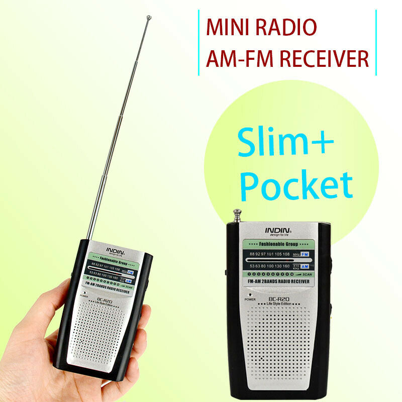 Universal Mini Portable AM/FM Receiver Radio Built in Speaker Pocket BC-R20 New