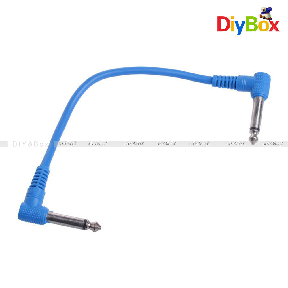 6PCS Colorful 30cm Angled Plug Audio Leads Patch Cables For Guitar Pedal Effect