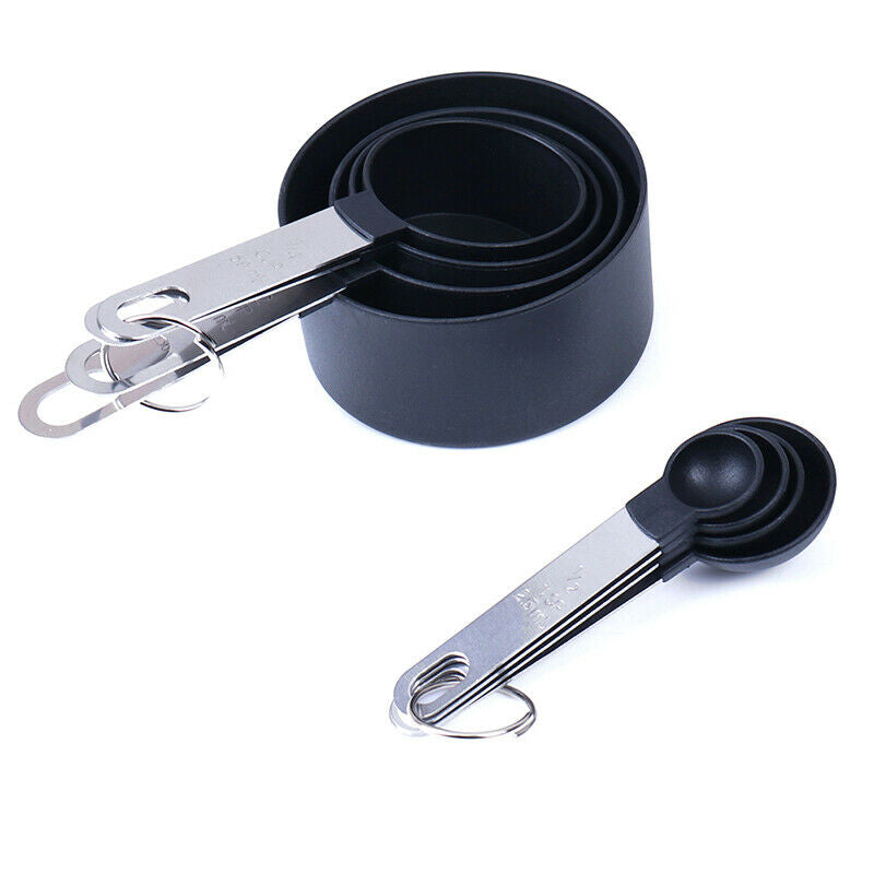 8Pcs/set Stainless Steel Measuring Cups and Spoons Set Kitchen Baking Gadget DD