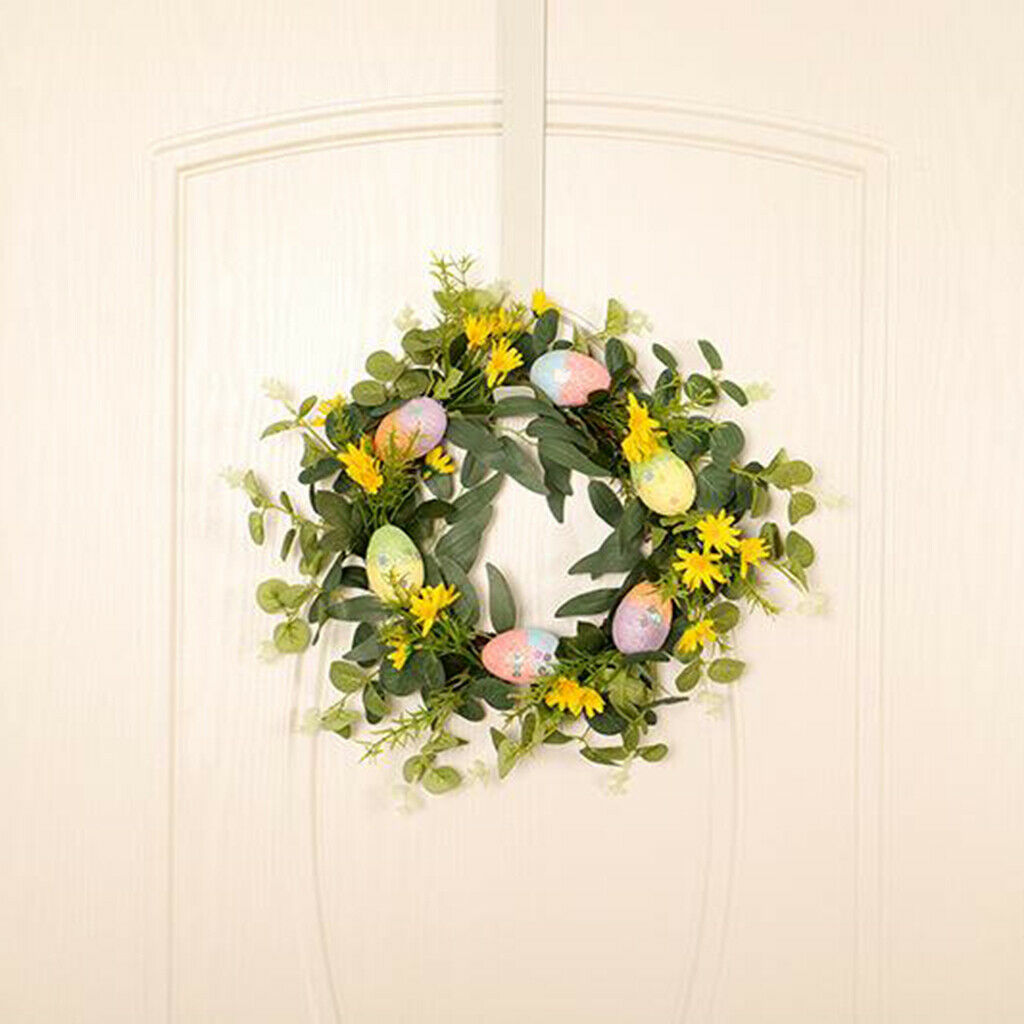 Faux Easter Egg Eucalyptus Wreath Door Hanging Home Garden Indoor Decor