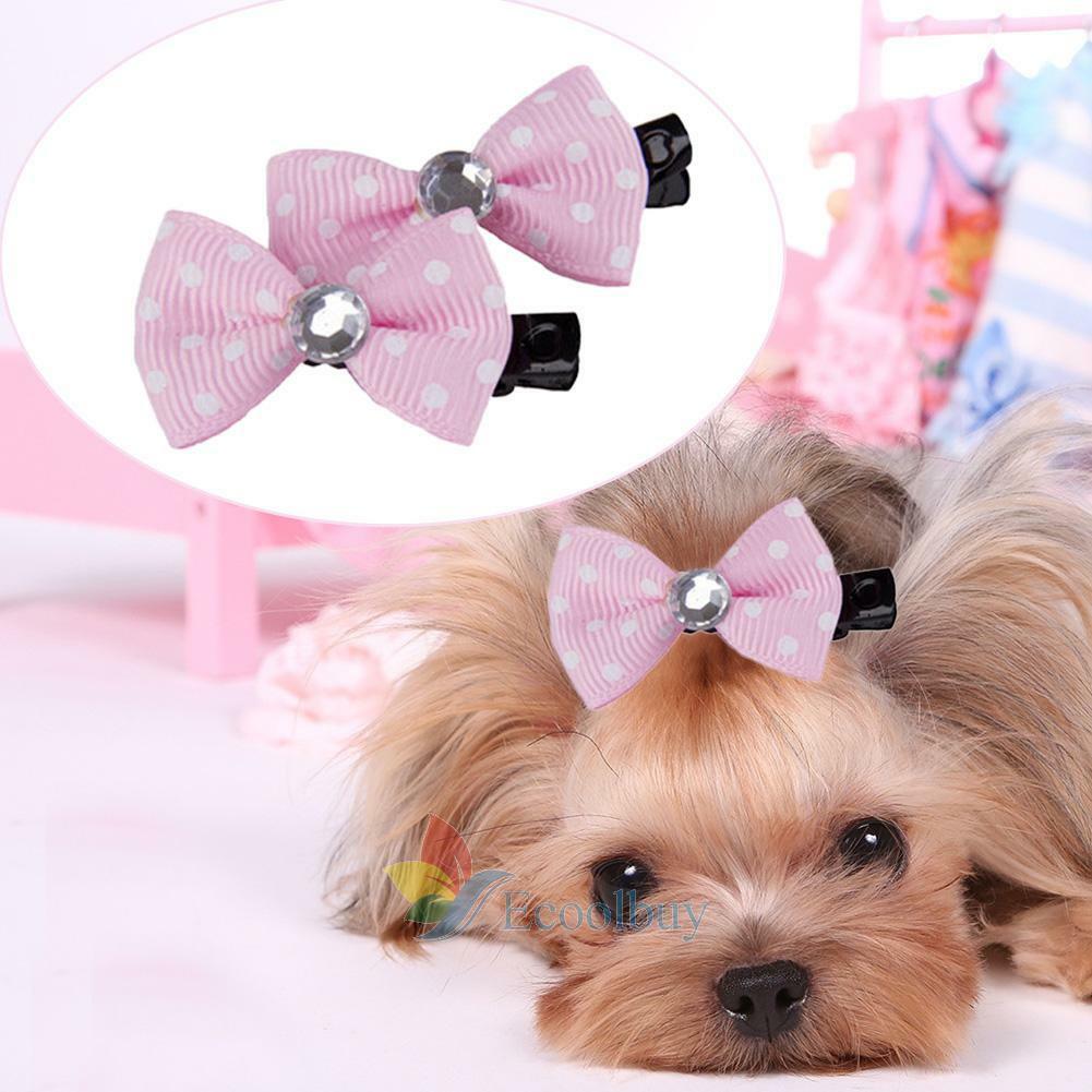 10 pcs/lot Pet Dog Bow Tie Hair Clip Hairpin Random Color Cat Hair Accessories A