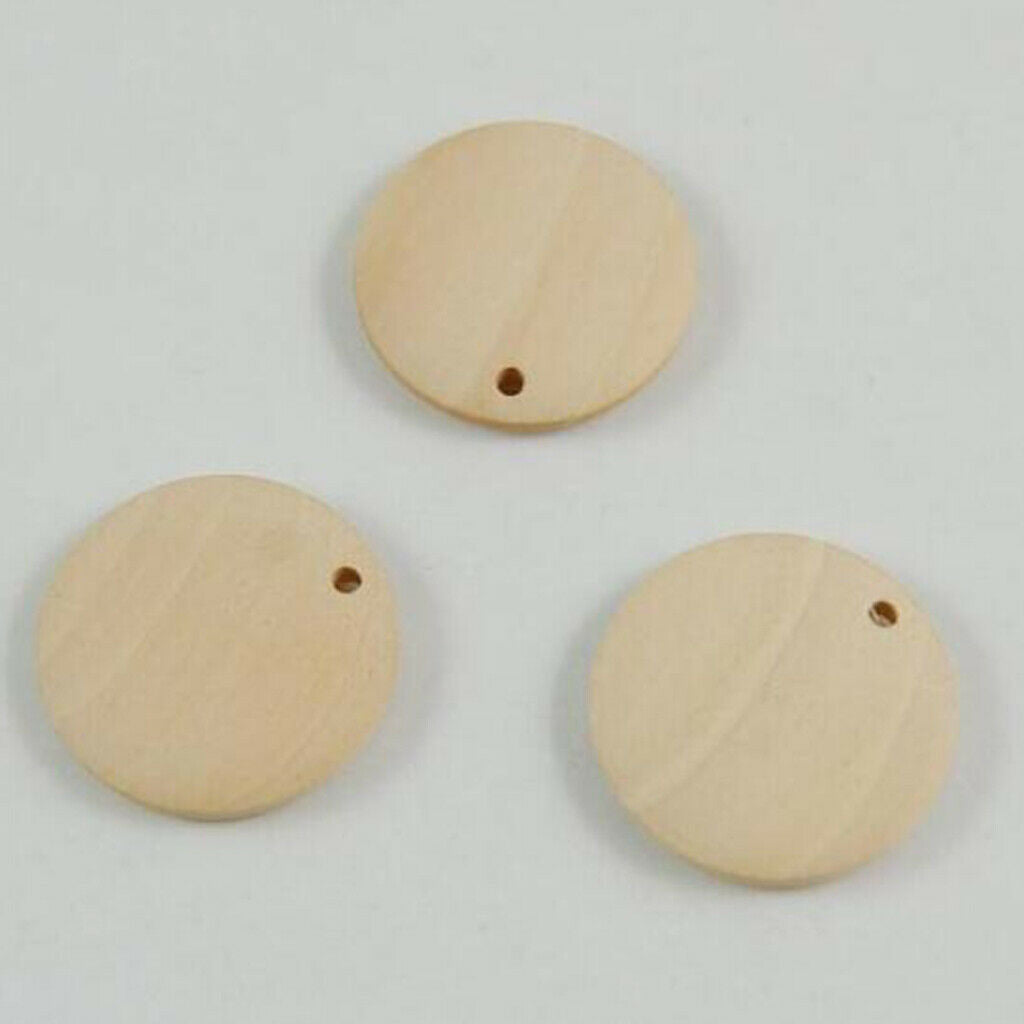 Lot of 200, Round Wood Disc Pieces Set Decoration Bauble 15mm & 20mm in Dia