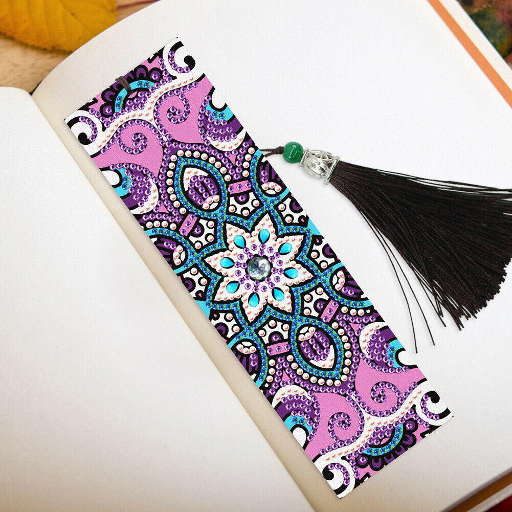 2pcs 5D Mosaic Bookmark Tassel Diamond Painting Cross Stitch Page-marker @