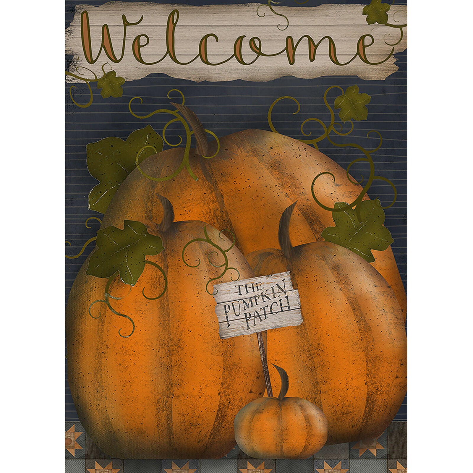 Toland Pumpkin Patch Welcome 12.5 x 18 Americana Fall Autumn Garden Flag