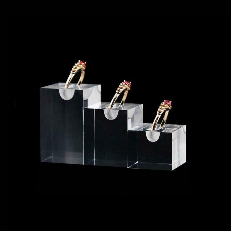 Acrylic Square Jewelry Holder Necklace Rings Display Stand Pad Photography Prop
