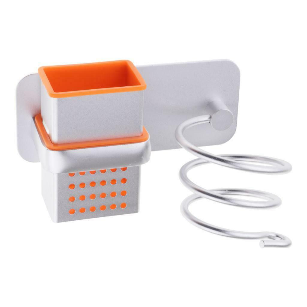 Hair Dryer Hanging Rack NO NEED DRILLIN Wall-mounted w/Hollow Box Organizer
