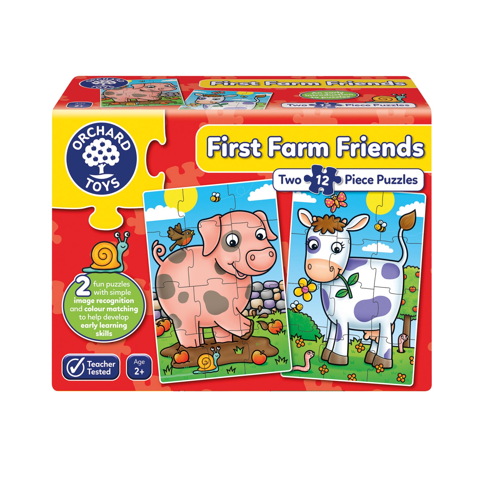 Orchard Toys 292 First Farm Friends Jigsaw Puzzle x2 12 Piece Puzzles Toddler 2+
