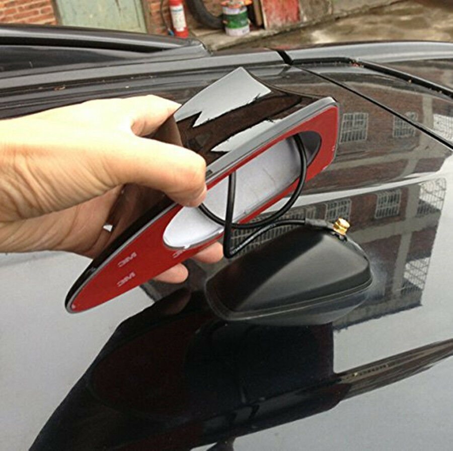 Black Shark Fin Car Exterior Top Roof FM/AM RV Radio Aerial Signal Antenna Mast
