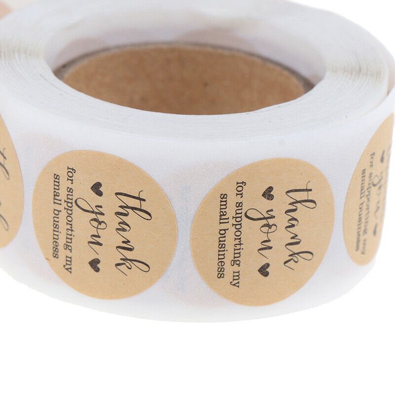 500PCs/roll Handmade Thank You Stickers Paper Label  Round Stationery Dec.l8