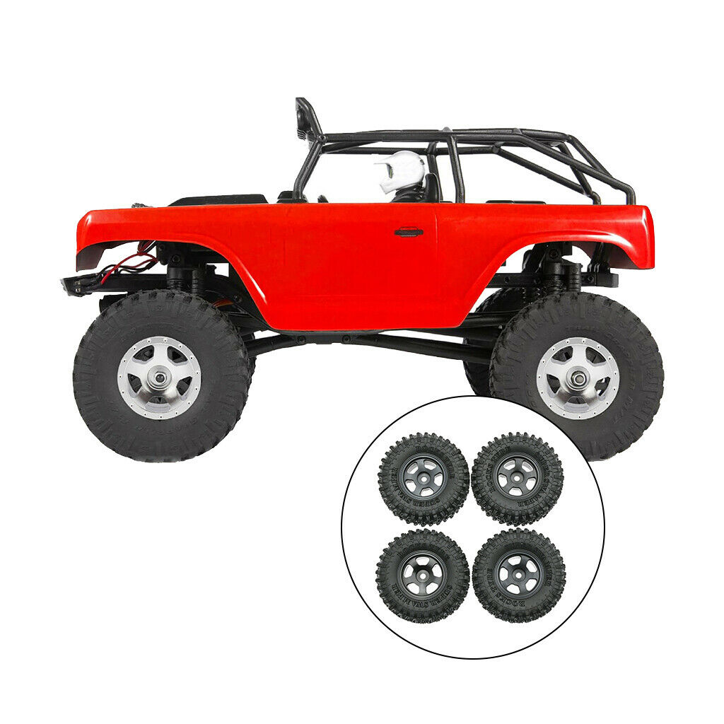 Pieces 1:2Wheel Tires Tyres for Axial SCX2RC Crawler Cars Vehicles Black