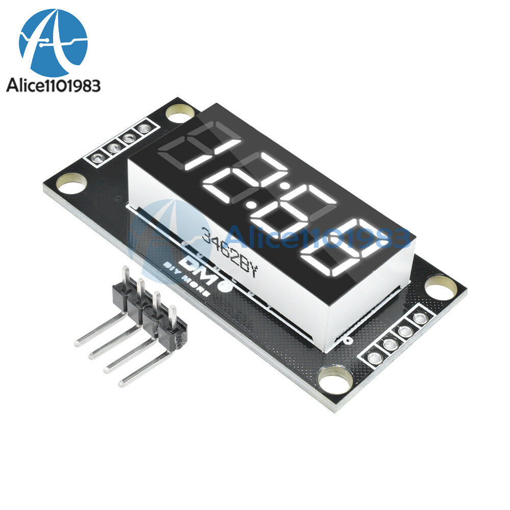 White TM1637 0.36" inch 7-Segment 4-Digit LED Display Clock LED Tube Module
