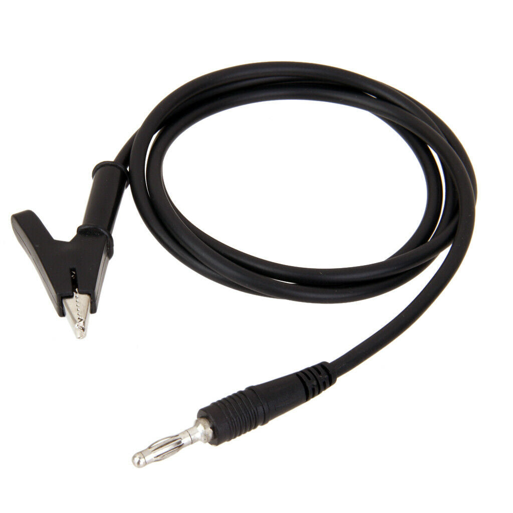 10Pcs Copper 4mm Banana Plug to Alligator Clip Test Cable Leads Red + Black