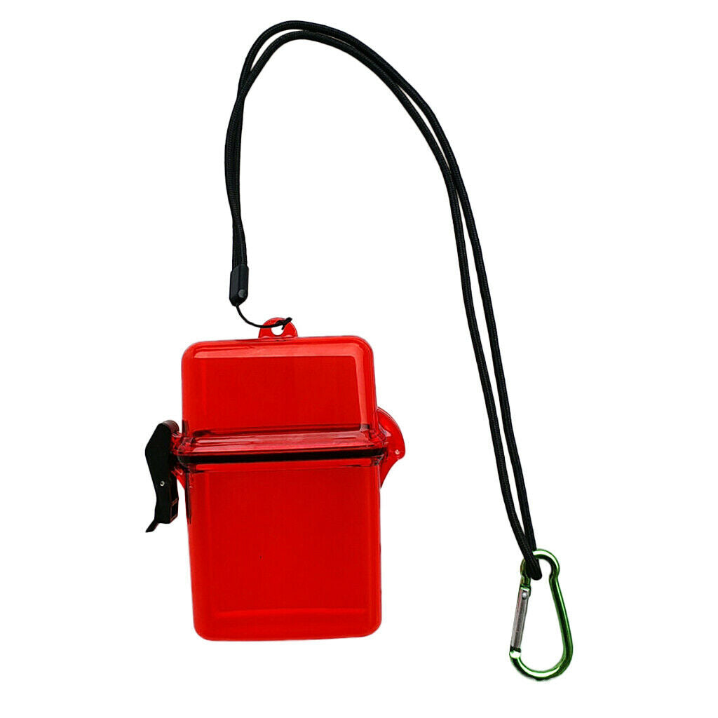 Waterproof Dry Box Container Hook For Scuba Diving Snorkeling Kayaking - Red