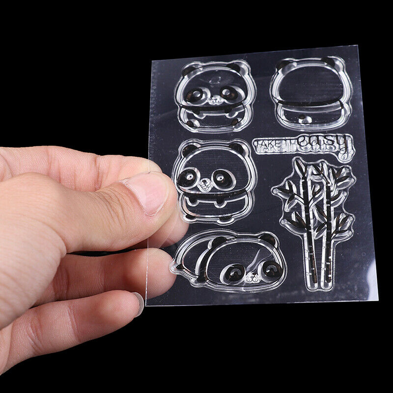 Cute Panda Transparent Silicone Clear Stamps for Scrapbook Album Cards .l8