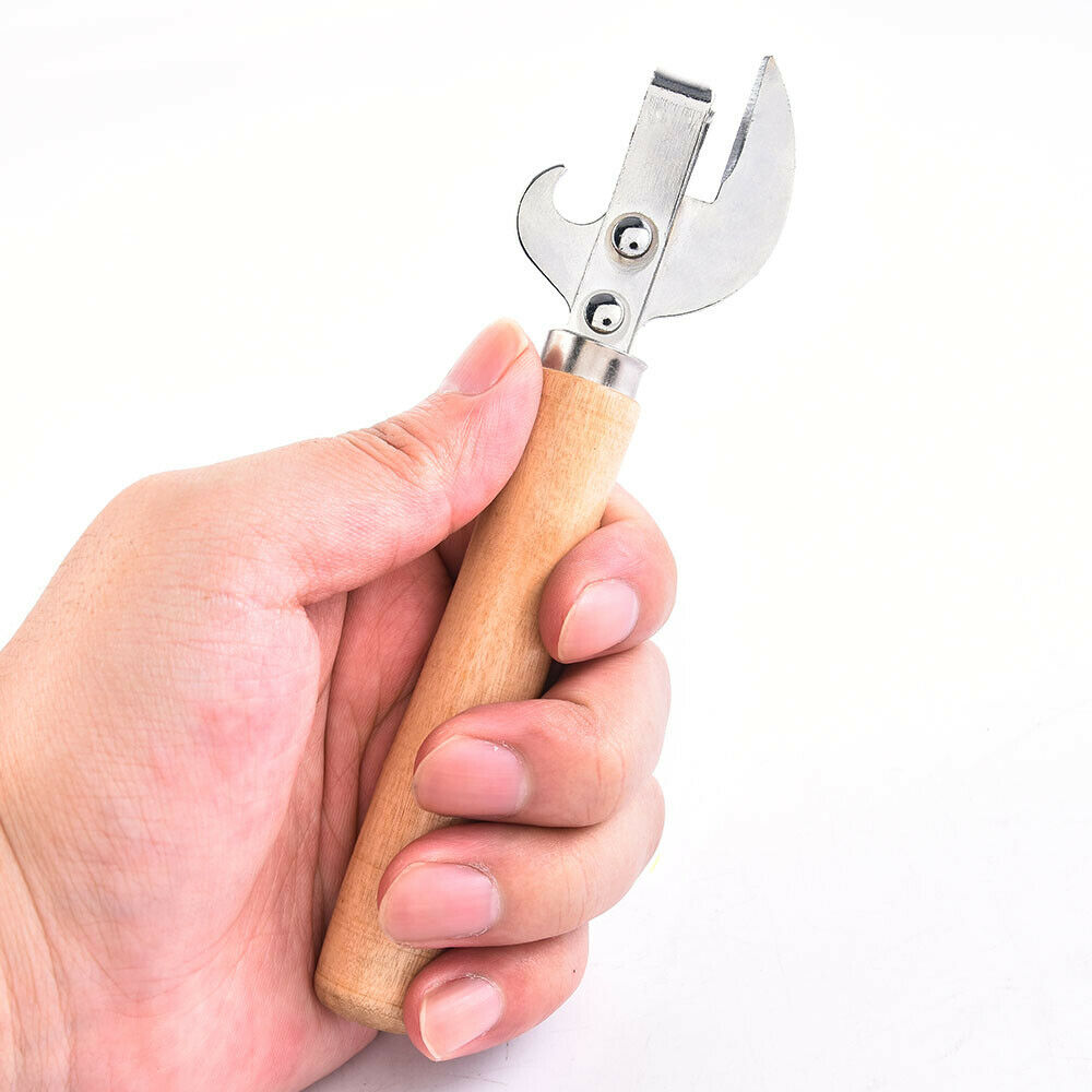 1X Stainless Steel Traditional Old Fashion Stab Can & Tin Opener & Corkscrew AU