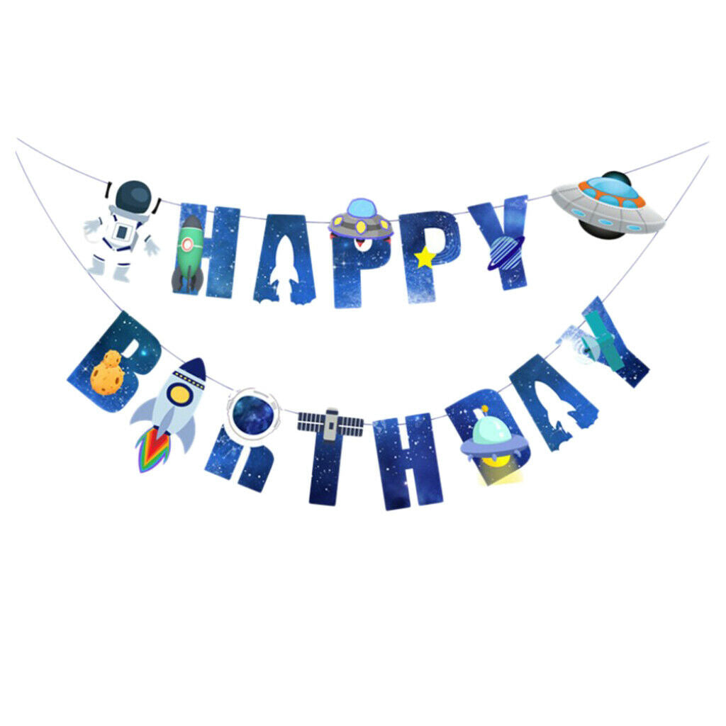 Outer Theme Banner Banner Kids Childern Baby Shower Bunting Banner Decor